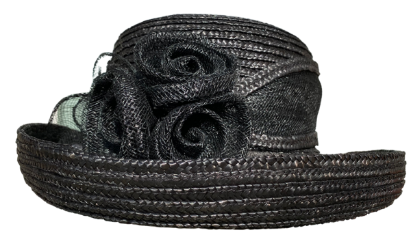 Black Rose Straw Hat